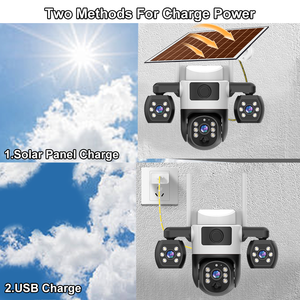 Caméra solaire extérieure V380 Pro Wifi/4G, 3 objectifs, 3 écrans, détection de mouvement COMS, alarme, batterie basse consommation, caméra CCTV étanche - Product Image 3