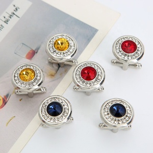 Fábrica directamente al por mayor de aleación de alta calidad personalizado <span class=keywords><strong>comprar</strong></span> gemelos diamantes redondos Vintage gemelos - Product Image 3