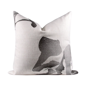 RUIYI High-End 45X45CM Funda de almohada de estilo nórdico Diseño de tinta blanca y negra Funda de cojín de lino y algodón para costura de hotel en casa - Product Image 1