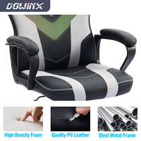 Échantillon gratuit de chaise de bureau multifonctionnelle RGB pour le jeu, avec accoudoirs rembourrés, en cuir, chaise gamer