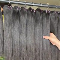 Cheveux vierges vietnamiens 100% humains, mèches lisses, tissage bruts, cuticules alignées, double trame machine, prêts pour la permanente