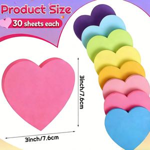 Neon Heart Star Shaped Sticky Notes Multicolor <b>Cute</b> Special Self-Adhesive Blank Memo Pads <b>Journal</b> Reminder Office School Decor - Product Image 2