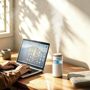 Mini humidificateur de bureau Portable 800mAh Rechargeable Cool Fog Machine avec lumière multicolore pour chambre bureau voyage - Product Image 3