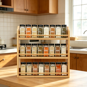 Étagère de rangement murale en bois à 3 niveaux, organisateur de <span class=keywords><strong>bureau</strong></span> durable avec taille personnalisable pour les fournitures de cuisine et les livres - Product Image 5