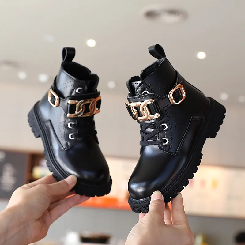 Compra 2022 Niños Mantienen Cálidos 2 Arcos Botas De Cuero Genuino Para  Niños Pequeños Botas De Nieve Botas Sólidas De Nieve Invierno Para Niñas  Calzado Para Niños Niño Botines 10 Barato 