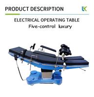 Table d'opération électrique à cinq fonctions, table chirurgicale transparente aux rayons X, capacité de charge de 180 kg, batterie intégrée, hôpital