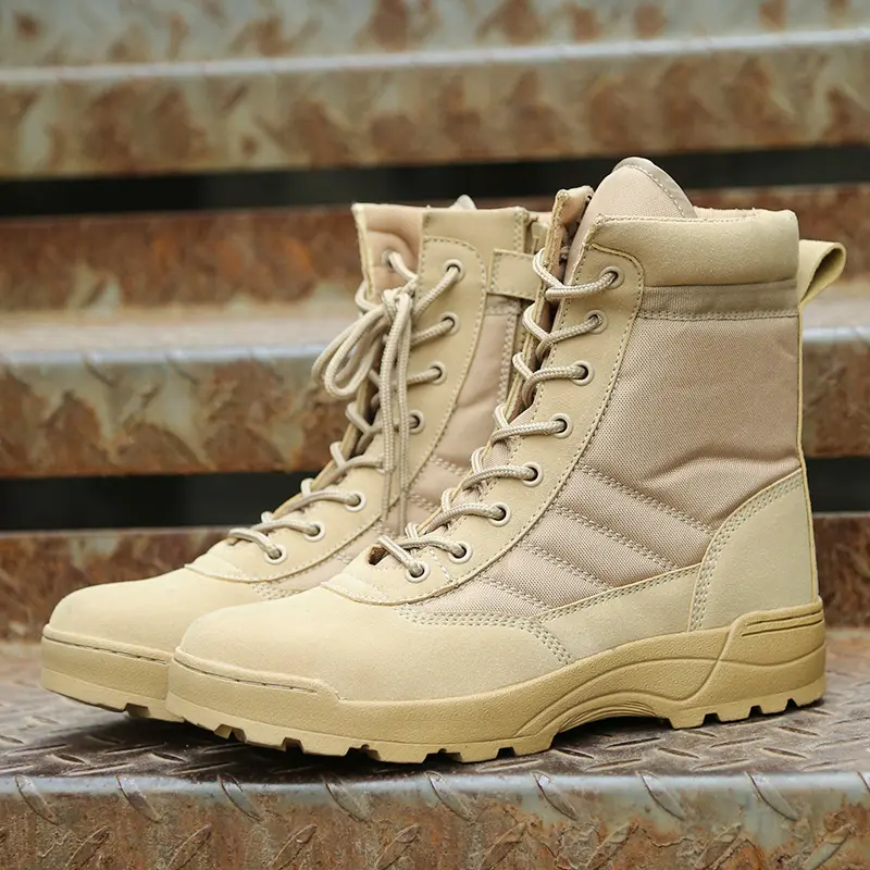 Botas tácticas de entrenamiento antideslizantes transpirables para hombres, zapatos de combate para senderismo cómodos impermeables para exteriores