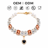 Collier pour animaux de compagnie en strass orange pour chats et chiens, accessoires personnalisés pour chiots