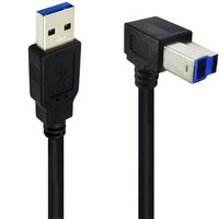 Kabel Printer USB 3.0 90 Derajat Konektor A Male ke B Male untuk Printer Scanner