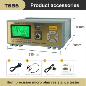 Testeur de faible résistance interne T686, analyseur de détection de résistance des composants - Product Image 4