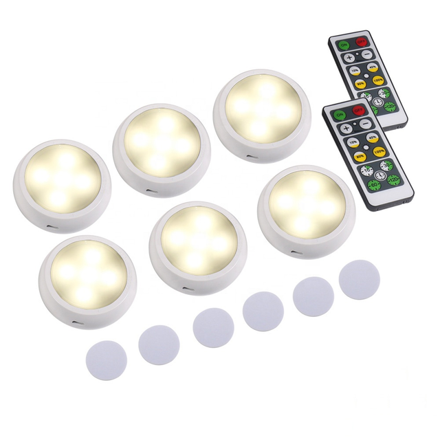 LED Puck Lights with Remote, Wireless RGB Color Changing Closet Light, Stick-on Under Cabinet Lighting Battery Powered,