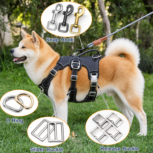 Arnés de Lujo de Alta Gama para Perros con Accesorios Metálicos <span class=keywords><strong>y</strong></span> Herrajes para <span class=keywords><strong>Bolsos</strong></span>: Gancho de Seguridad, Anillo en D, Deslizador <span class=keywords><strong>y</strong></span> Hebilla de Liberación Rápida al por Mayor - Product Image 1