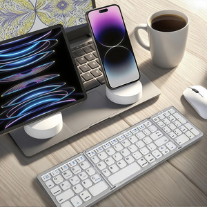 Ultra ince 3-Fold kablosuz klavye ve fare Combo Tablet dizüstü ve cep telefonu için şarj edilebilir taşınabilir bilgisayar seti - Product Image 5