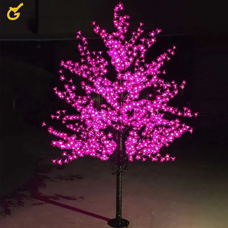 लक्जरी हस्तनिर्मित कृत्रिम एलईडी चेरी खिलना पेड़ रात को प्रकाश क्रिसमस नए साल शादी की सजावट रोशनी 1.8m पेड़ प्रकाश