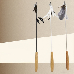 Hai Con Mèo bằng gỗ trêu chọc con mèo để giảm bớt sự nhàm chán Đồ chơI mèo 2025 có thể thu vào thanh để trêu chọc Con Mèo - Product Image 1