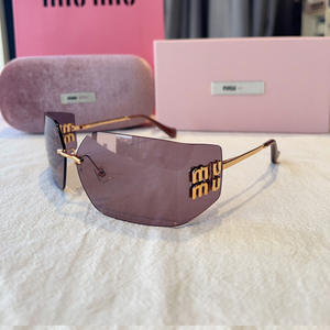نظارات شمسية فاخرة من ماركة ميو، نظارات شمسية نسائية أنيقة، حماية من الأشعة فوق البنفسجية UV400، إطار معدني، تصميم كلاسيكي، نظارات شمسية للجنسين - Product Image 3