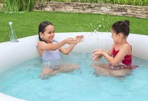 Rainbow Dreams Piscina familiar inflable redonda Juegos familiares inflables para niños Piscina de patio trasero para niños y adultos - Product Image 5