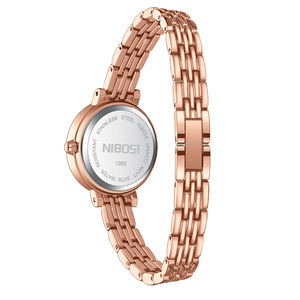 NIBOSI 2555 Mineral Glass Mirror Fashion Stainless Steel Ladies Quartz Watch Customize Logo Small Dial Diamonds Women <b>Wristwatch</b> - Product Image 6