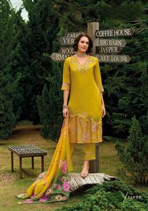 Lo último en tela de organza bordada y hecha a mano Kurti y pantalón con impresión digital Organza Dupatta - Product Image 4