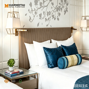Juego de Muebles para Habitación de Hotel de Lujo Moderno en San <span class=keywords><strong>Francisco</strong></span>, Incluye Base de Cama Tapizada, Estructura de Cama de Madera Ecológica, para Apartamento o Villa - Product Image 2