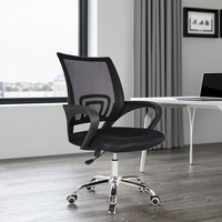 Chaise de bureau pivotante noire ergonomique en maille de style moderne avec cadre en fer Chaise de bureau pivotante et ajustée en hauteur pour ordinateur et jeux