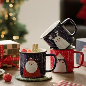 High Quality <b>Cheap</b> Snowman Pattern Stoneware Ceramic Eco-friendly Dishwasher Microwave Safe Milk Coffee Mug White Dots Charming - Product Image 1