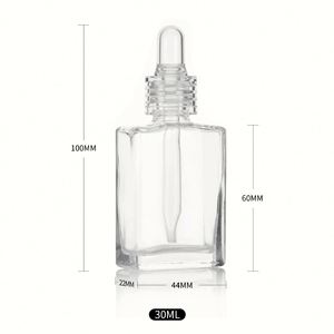 Emballages écologiques transparents pour soins de la peau, flacons en verre pour sérum capillaire et barbe, huiles essentielles, avec compte-gouttes, couleur personnalisée, sérigraphie - Product Image 5