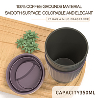 Tasse moderne à odeur de café 350ml 100% tasse de marc de café PLA biodégradable avec couvercle en silicone