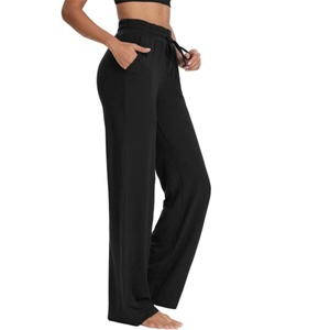 Womens Yoga Navy Custom Sweatpants <b>Wide</b> <b>Leg</b> <b>Lounge</b> Pajamas <b>Pants</b> Drawstring Workout Comfy Joggers <b>Pants</b> with Pockets - Product Image 4