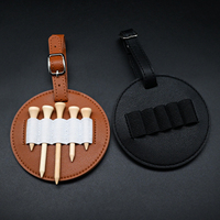Porte-tee de golf en cuir PU marron à boucle élastique, prix d'usine, pour enfants, accessoires de golf
