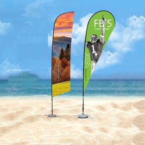 Drapeaux de plage publicitaires personnalisés avec logo imprimé, bannières promotionnelles, drapeaux plume pour la publicité - Product Image 2