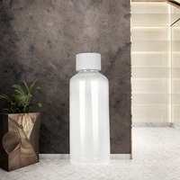 Bouteille en plastique ronde transparente PET de 250 ml avec surface estampée à chaud, bouchon à vis à large ouverture pour l'emballage de capsules et de pilules