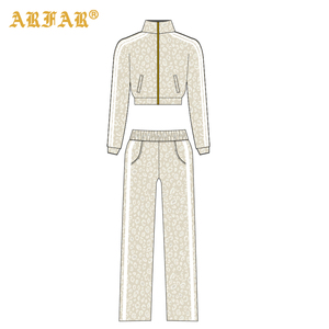 Leopard In Hai Mảnh Thiết Lập Tùy Chỉnh Dây Kéo Áo Khoác Và Mồ Hôi Quần Quần Áo Các Nhà Sản Xuất Của Phụ Nữ Cheetah Tracksuit Bộ - Product Image 3