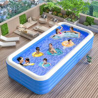 Piscine gonflable rectangulaire Wilda 410*190*56cm, trois couches, PVC écologique, pour usage domestique et extérieur, pliable, extra-large