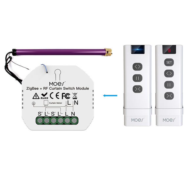 ZigBee RF Smart Curtain Module Switch ABS Electric Roller Shutter Motor Wireless Remote Control Works Alexa Google Home Tuya