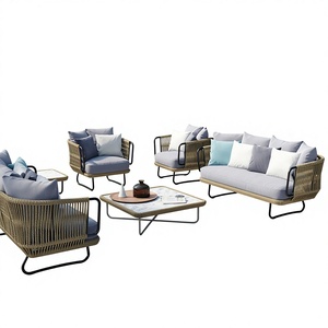 Ensemble de canapé d'extérieur moderne et élégant à trois places, coussins résistants à l'eau, <span class=keywords><strong>GOVAN</strong></span> GA-VA741, mobilier d'extérieur en aluminium thermolaqué - Product Image 1