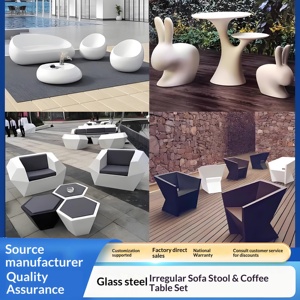 Conjunto de Sillas Esculturales de Resina Moderna, Forma Irregular Blanca, Muebles Decorativos Artísticos para Exteriores, para el Hogar y Espacios Públicos - Product Image 2