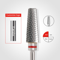 Fraise conique en carbure 5 en 1 avec rotation multidirectionnelle pour l'élimination efficace de l'acrylique et du gel dur, tête de perceuse à ongles électrique pour manucure