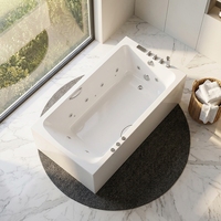 Baignoire de massage à air rectangulaire de style européen moderne, autoportante, en acrylique, de luxe, pour vente en gros