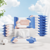 Lingettes humides pour bébé antibactériennes écologiques, extra douces, non tissées, sûres pour les nouveau-nés, jetables, pack familial, nettoyage de la bouche et des mains