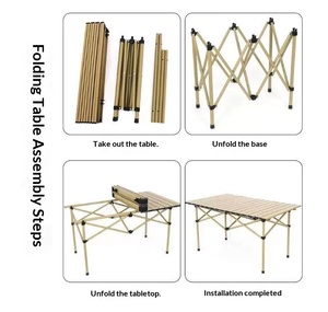 <span class=keywords><strong>Mesa</strong></span> <span class=keywords><strong>de</strong></span> Camping Plegable Portátil y Ligera <span class=keywords><strong>de</strong></span> <span class=keywords><strong>Aluminio</strong></span> <span class=keywords><strong>Enrollable</strong></span> para Exteriores, Playa, Jardín y Eventos - Product Image 2