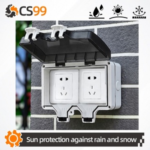 Ngoài trời không thấm nước IP66 ABS Vật liệu ổ cắm hộp hai vị trí kép 86 Loại bảng điều khiển chuyên dụng mô hình Hộp chuyển đổi - Product Image 3