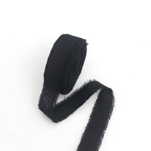 Custom Color & Width 2cm 9m Frayed Edge Cotton Linen Ribbon for Boho Wedding Gift Wrapping & Home Decor - Product Image 4