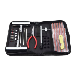 Kit de réparation de pneus de voiture et de vélo 46 pièces, ensemble d'outils de réparation de pneus pour garage, accessoires automobiles, outil de réparation de crevaison pour voitures et vélos - Product Image 1