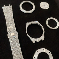 Individuelle individualisierte hochwertige Markenuhren 18K weißes Gold mit Diamant komplettsatz von Uhrenzubehör