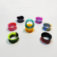 Tunnels d'oreille classiques multicolores en silicone hautement flexible, unisexes, pour l'engagement, dilatateurs et écarteurs à double évasement