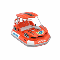 Nouveau Bateau Tamponneur Électrique 4 Places pour Parents et Enfants, Bataille Aquatique avec Pistolets à Eau, Jeu de Guerre en Parc YH-302, Polyéthylène LLDPE, Sans Gonflage