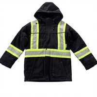 Veste réfléchissante matelassée coupe-vent en toile de canard robuste avec capuche, en polyester, pour l'hiver, style américain, grandes tailles, OEM