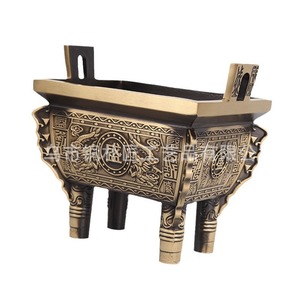 <b>Large</b> square bronze tripod ornament, perfect for office desktop decorations, incense burner, symbolizing prosperity and - Product Image 5