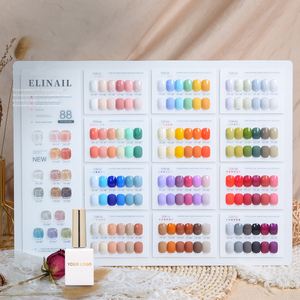 88 Color <strong>Korean</strong> White Brown Red Blue Purple Yellow Orange Pastel Gel <strong>Polish</strong> Collection Set with Base Top Coat - Product Image 1